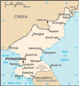 Carte de la Corée du Nord