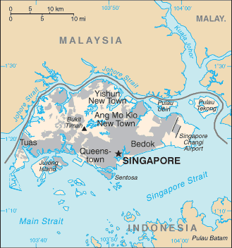 Carte du Singapour