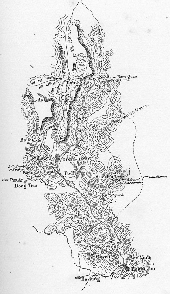 Carte française de la bataille de Đồng Đăng.
