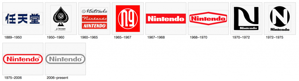 Le logo de Nintendo à travers les ans