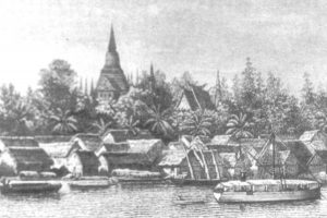 Dessin de Phnom-Penh réalisé en 1887.