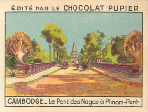 Pont des Nagas. Image de 1938 éditée par Chocolat Pupier.