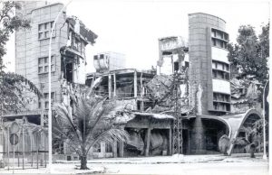 L'ancienne Banque nationale du Cambodge détruite par les Khmers rouges en 1979.